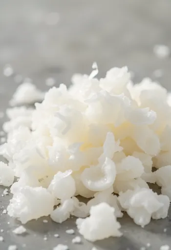 Агар на прах и агар на люспи върху дървена повърхност, в купичка и до тях желе