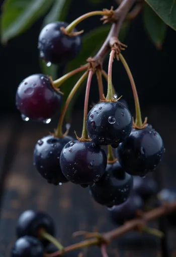 Плодове на офика, ярко червен цвят и леко набръчкана повърхност