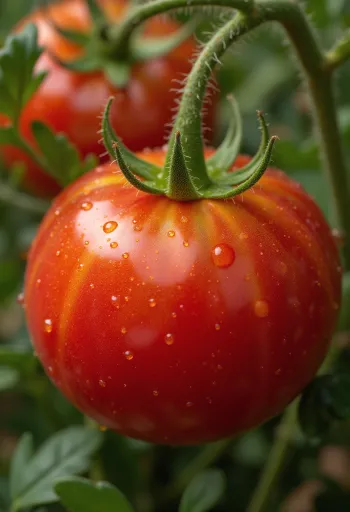 Пресни домати на рустикална дървена маса, нарязани и цели