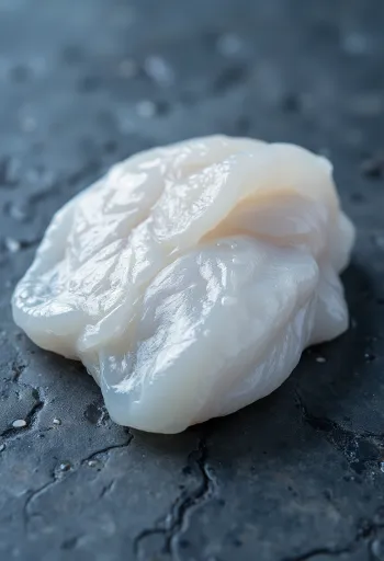 Прясно филе от треска с лимон, магданоз и морска сол върху дървена дъска