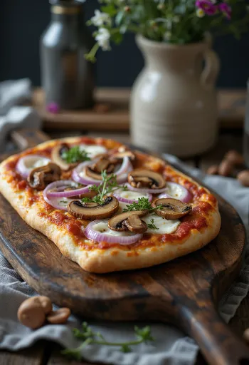 Pizza Finlandese с еленско месо, заквасена сметана и червен лук
