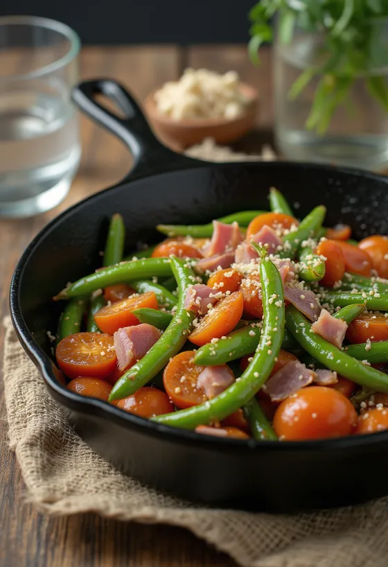 Менестра със зелен боб, зеленчуково ястие с богат вкус