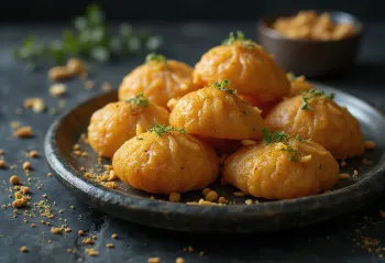 Pakon pitha с кардамон – златистокафяви пържени топчета от бенгалско оризово брашно с кокосов пълнеж