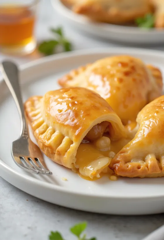 Чилийска емпанада с манхар, прясно изпечена, с карамелен пълнеж