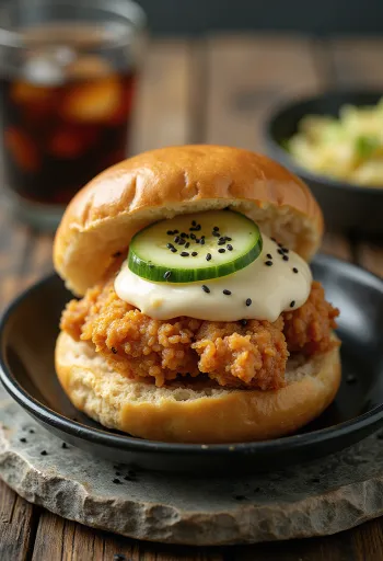 Fried Chicken Bao с хрупкави пилешки гърди и краставица