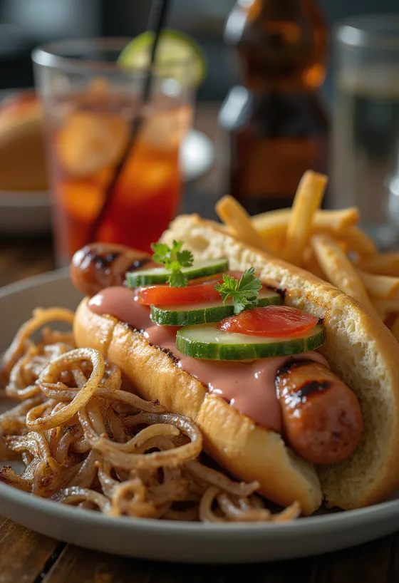 Хот-дог по тайна рецепта, сервиран