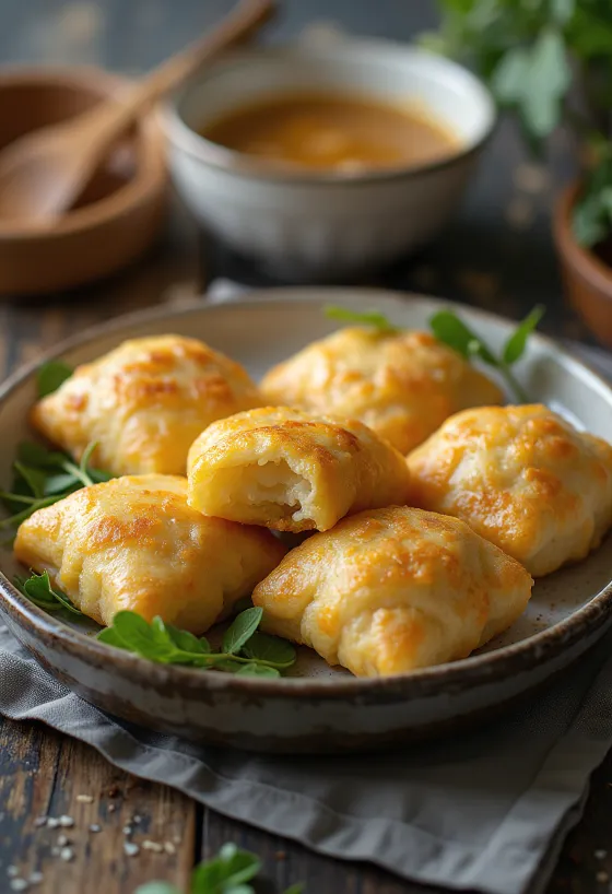 Патра с оризово тесто сервирана, прясно и вкусно ястие
