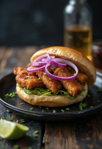 Pan con chicharrón с хрупкав хляб, свинско месо и кориандър