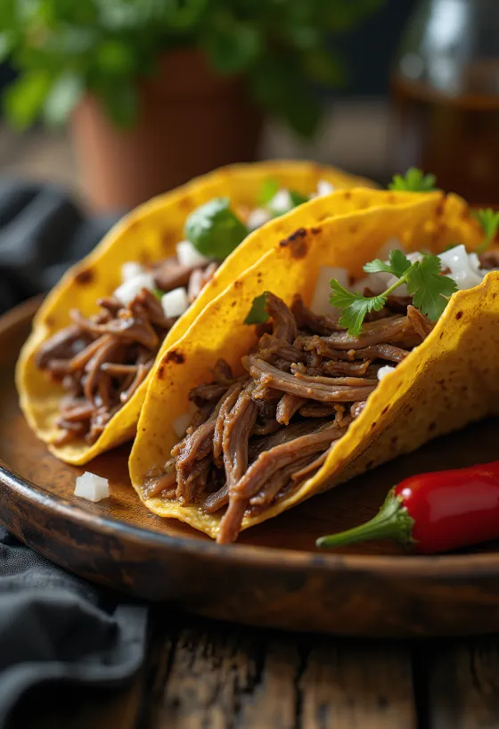 Такос де Кабеса, сервирани