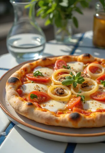 Pizza Pugliese с червен лук и аншоа