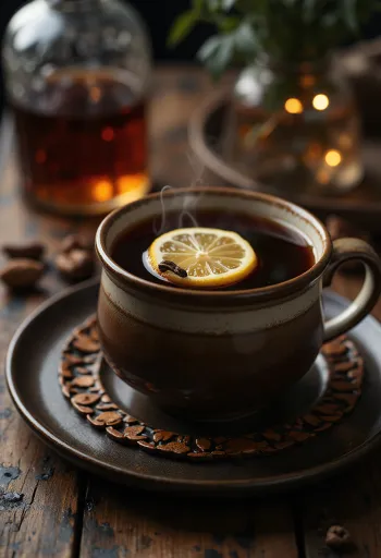 Чай с ром, сервиран в чаша