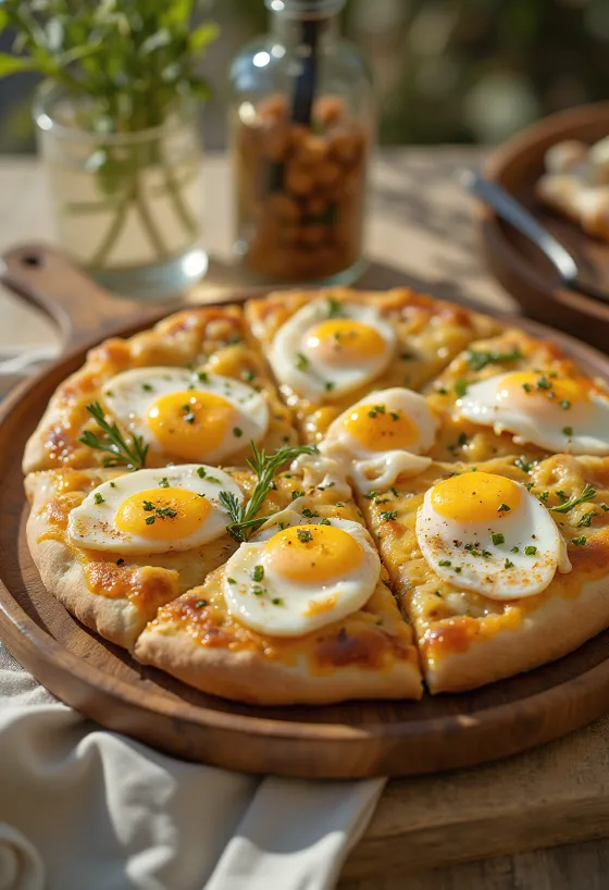 Pizza Sabich сервирана