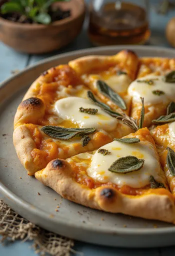 Pizza alla Zucca с печена тиква и моцарела