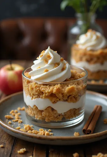 Ябълкова торта с маскарпоне, сервирана на парчета