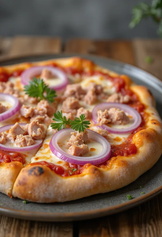 Pizza al Tonno e Cipolla с риба тон и червен лук