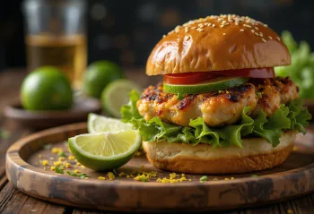 Сервиран бургер с текила и лайм