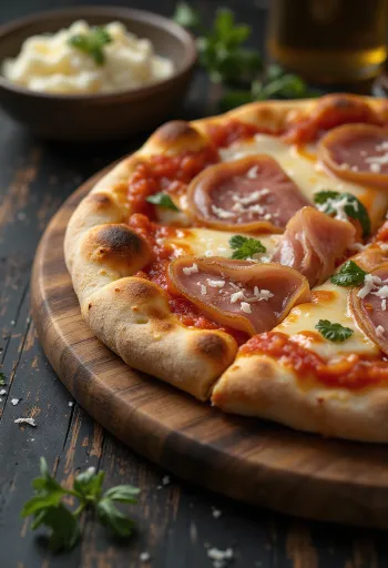 Pizza con Pancetta с панчета и сирене