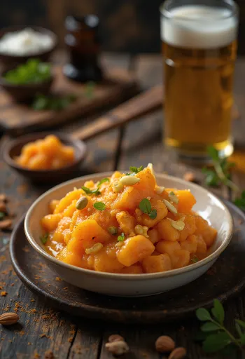 Gajar ka halwa с мляко, пресни моркови, в млечен сос, сервирано прясно