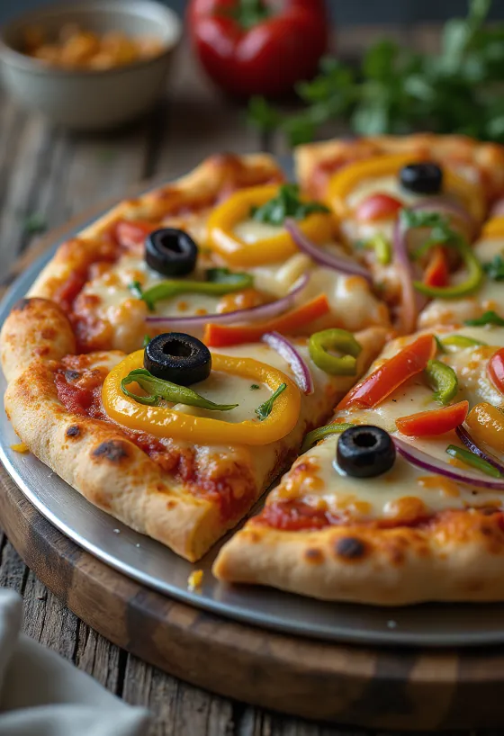 Пица в чилийски стил с подправка меркен и чилийско сирене