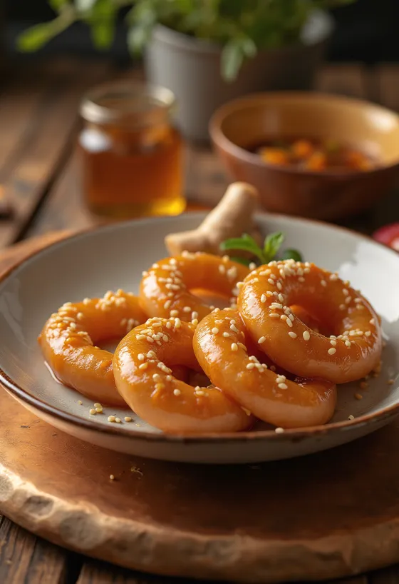 "Лап чонг" (Lạp xưởng) с мед, сервирано