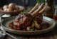 Печена агнешка плешка с BBQ глазура, сервирана с розмарин