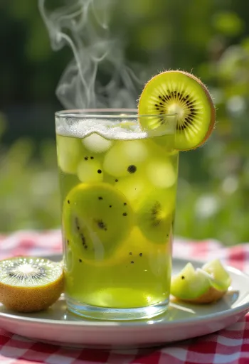 Сайдер с киви в чаша