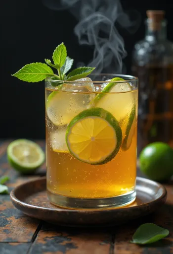 Сайдер с лайм, сервиран в чаша