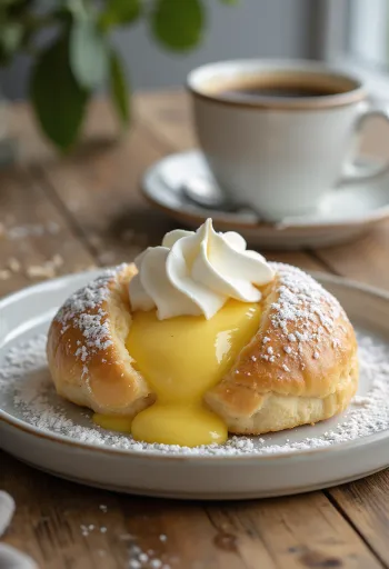 Семла, сервирана с ванилов крем