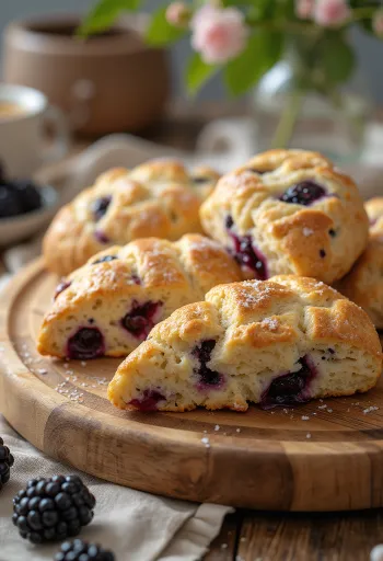 Сервирани скони с къпини