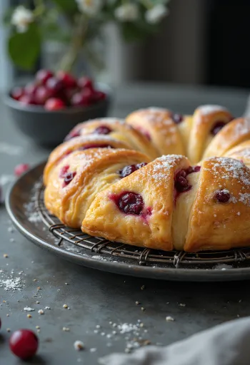 Eccles cake с червени боровинки, сладкиш от бутер тесто с плодове