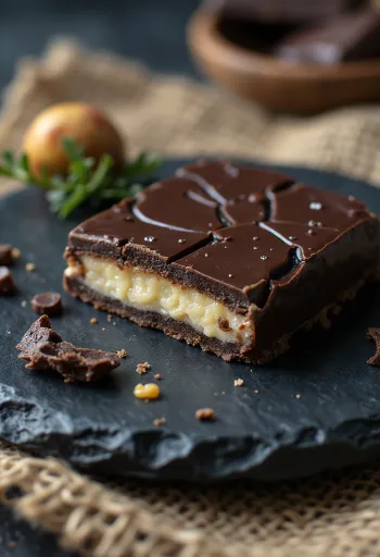 Туро Руди с шоколадова глазура, сервиран охладен.