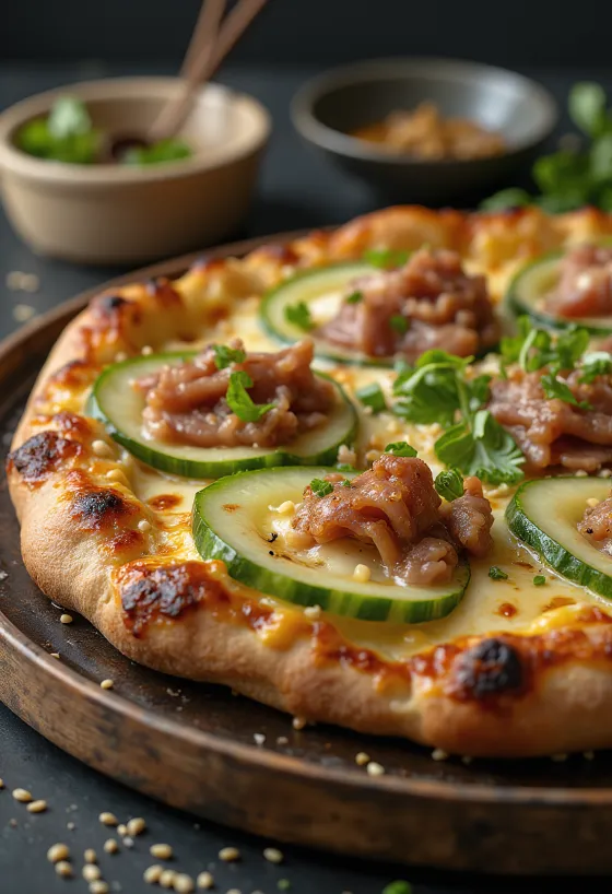 Peking Duck Pizza с китайска пекинска патица и сос хойсин