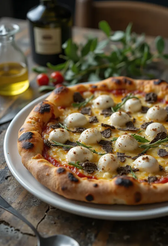 Pizza al Tartufo с трюфели и италиански сирена