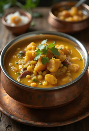 Арайчувита Куту, сервирано с пресни зеленчуци и леща