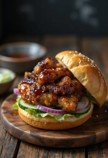 Японски терияки бургер със сос