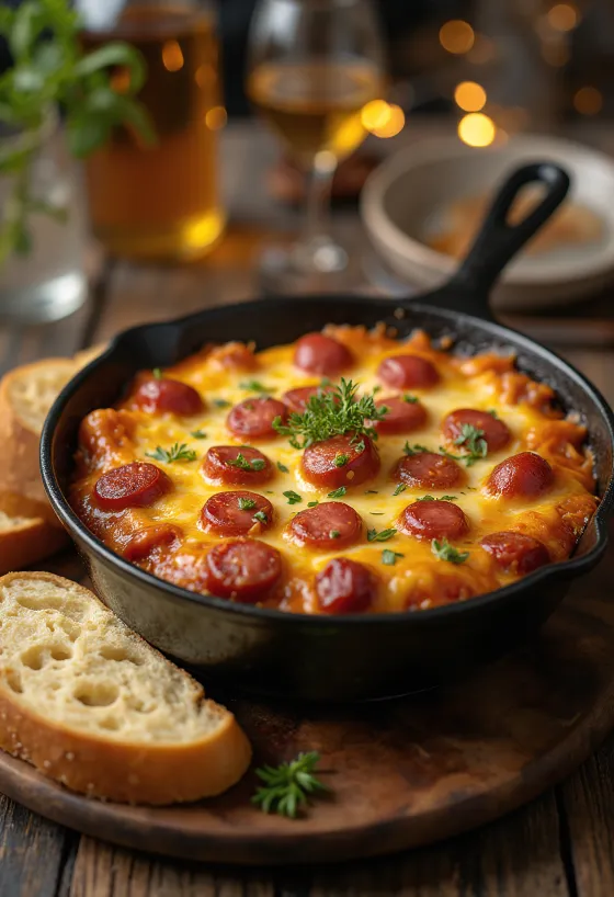 Chistorra con queso, испанска наденица със сирене чедър