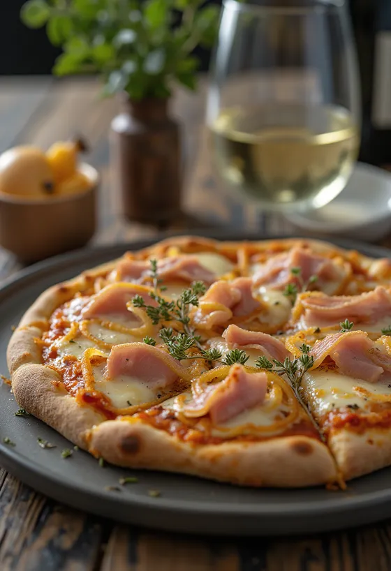 Pizza alla Messinese с риба тон и лук
