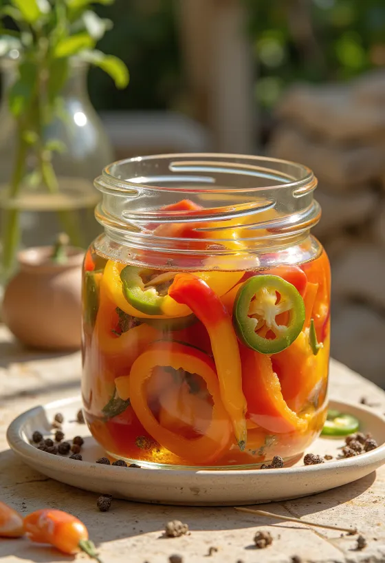 Пикантни мариновани чушки в буркан