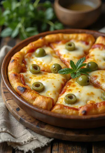 Pizza Argentina с дебело тесто, моцарела и доматен сос