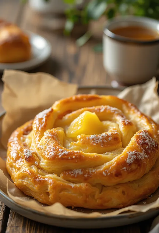 Бурек с ананас, сервиран