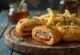 Cachopo с чушки и сирене, сервирано с богати вкусове и хрупкава панировка