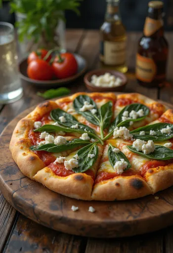 Pizza ai Caprini с козе сирене и спанак