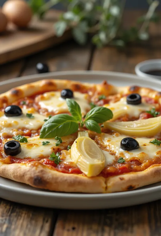 Pizza ai Carciofi e Olive с артишок и маслини