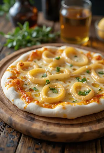 Pizza ai Cipollotti с пресен лук и сирене