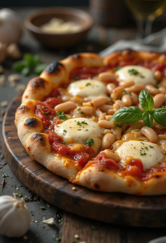 Pizza ai Fagioli с боб и сирене
