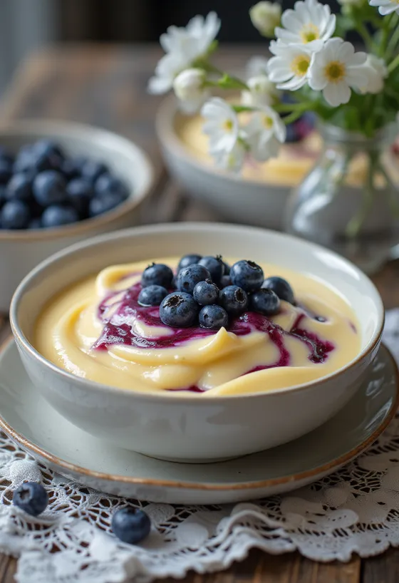 Боровинков ванилов сос, сервиран