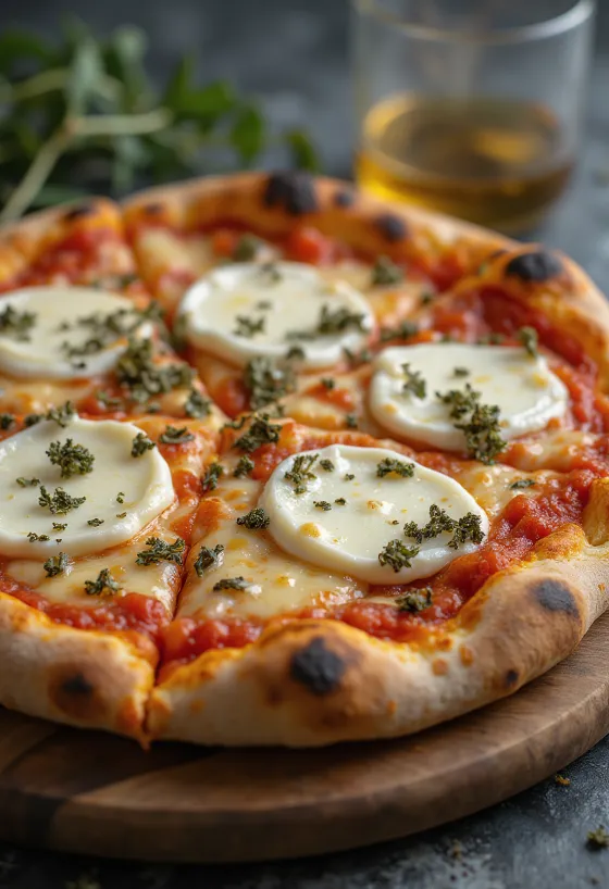 Pizza ai Formaggi di Capra с козе сирене и моцарела