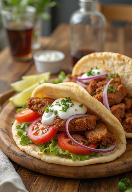 Pork Gyros, гръцко свинско в пита със сос дзадзики
